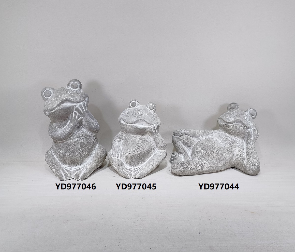 animal shape decoration ornaments white grey color Cute frog design matte cement home decor 
