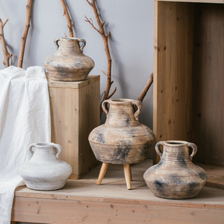 High quality Old looking cement flower pot with ear