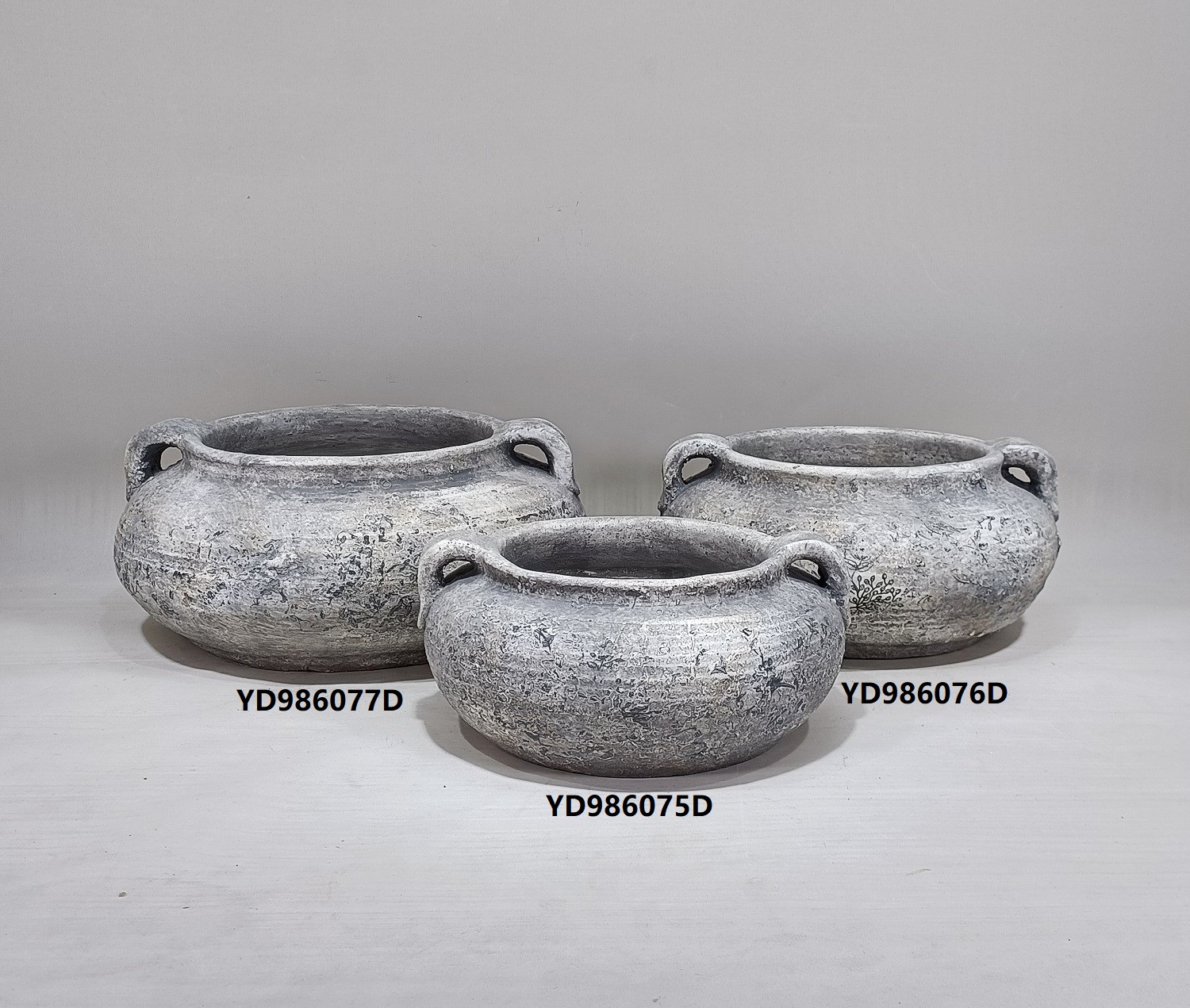 Natural pastoral garden antique with decal cement flowerpot with ear manufacturer flower pot