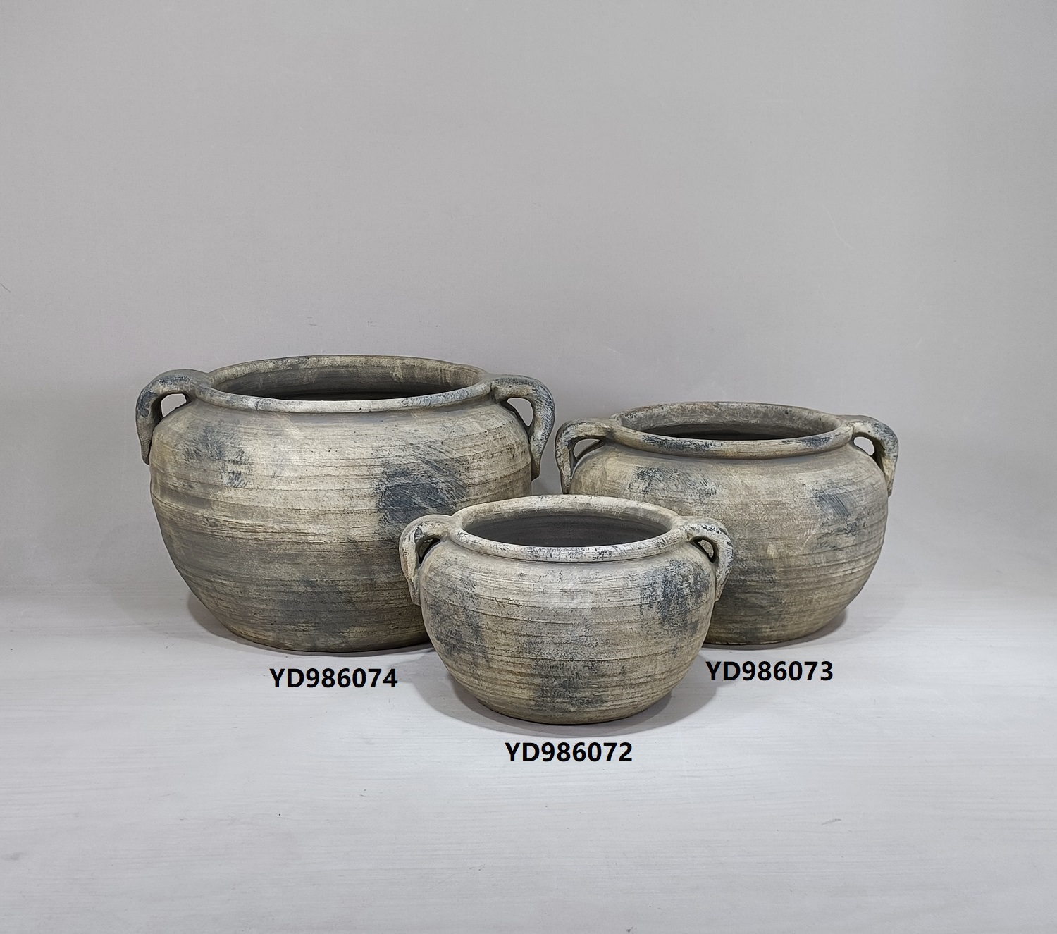 High quality Old looking flower pot with ear garden cement plant pot for decoration