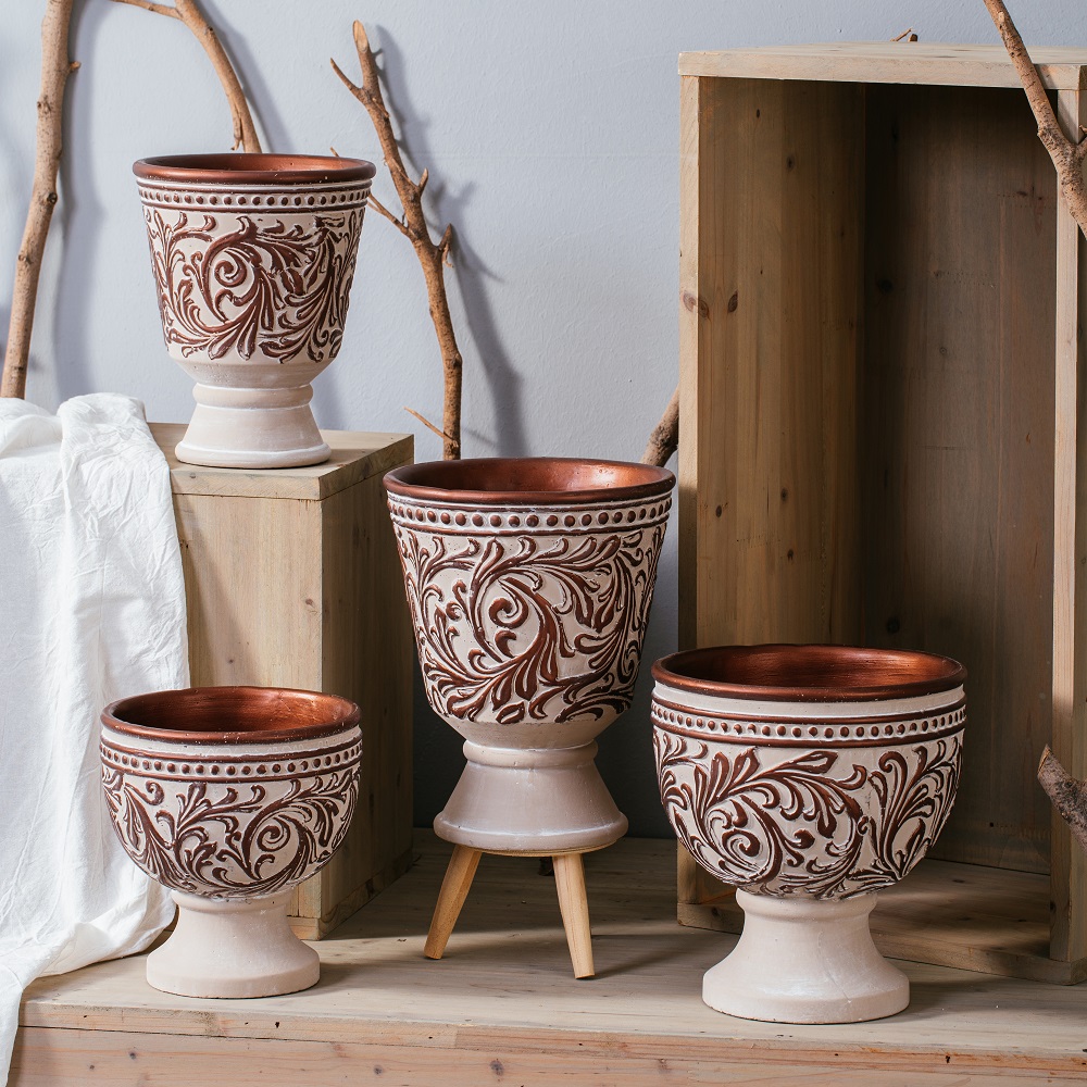 Vintage home decoration garden pots luxury cement flower pots & planters