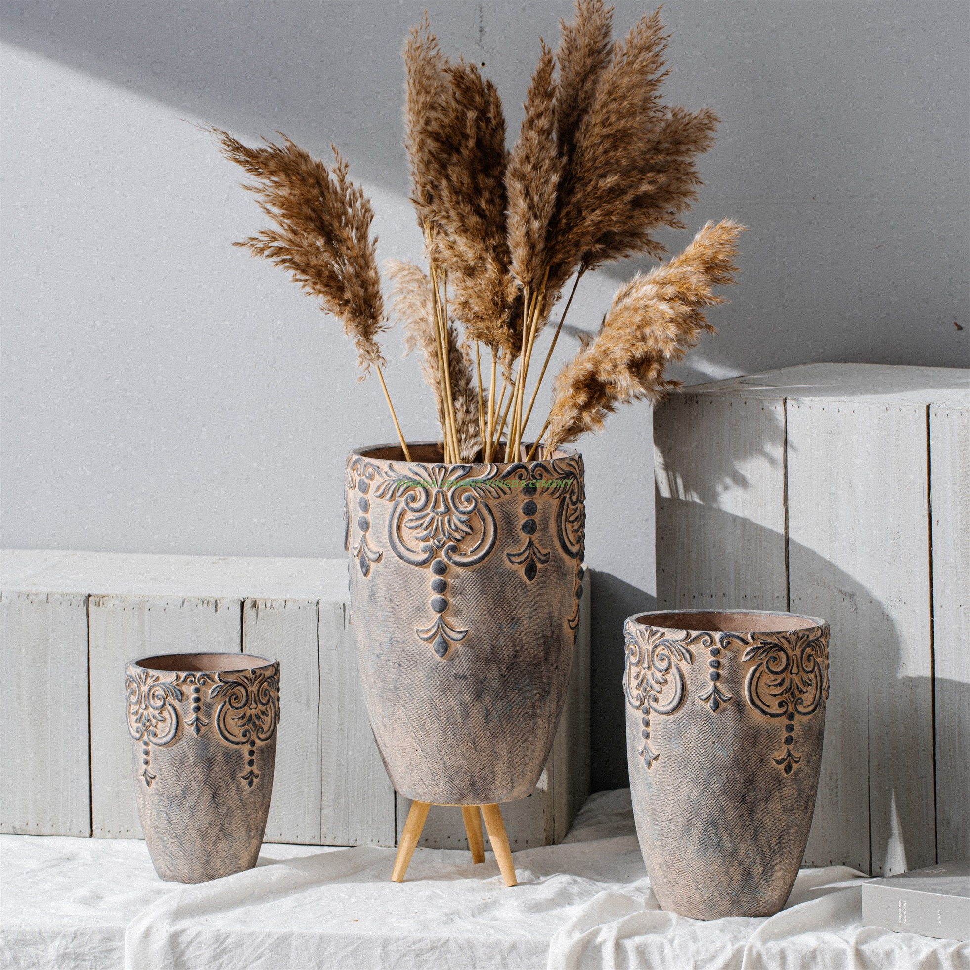 Wholesale New Design Home Tabletop Decor Bonsai Plant Pots Cylinder Mini Cement Pots for Flower Plant