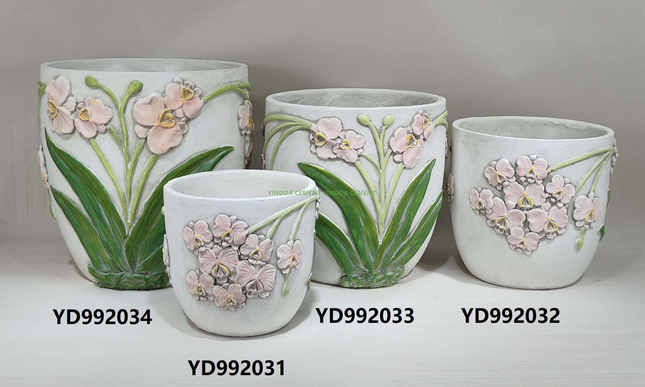 Custom Design White Cement Flowerpot Office Hotel Table Top Desktop Garden Balcony Simple European Succulent Flower Pot