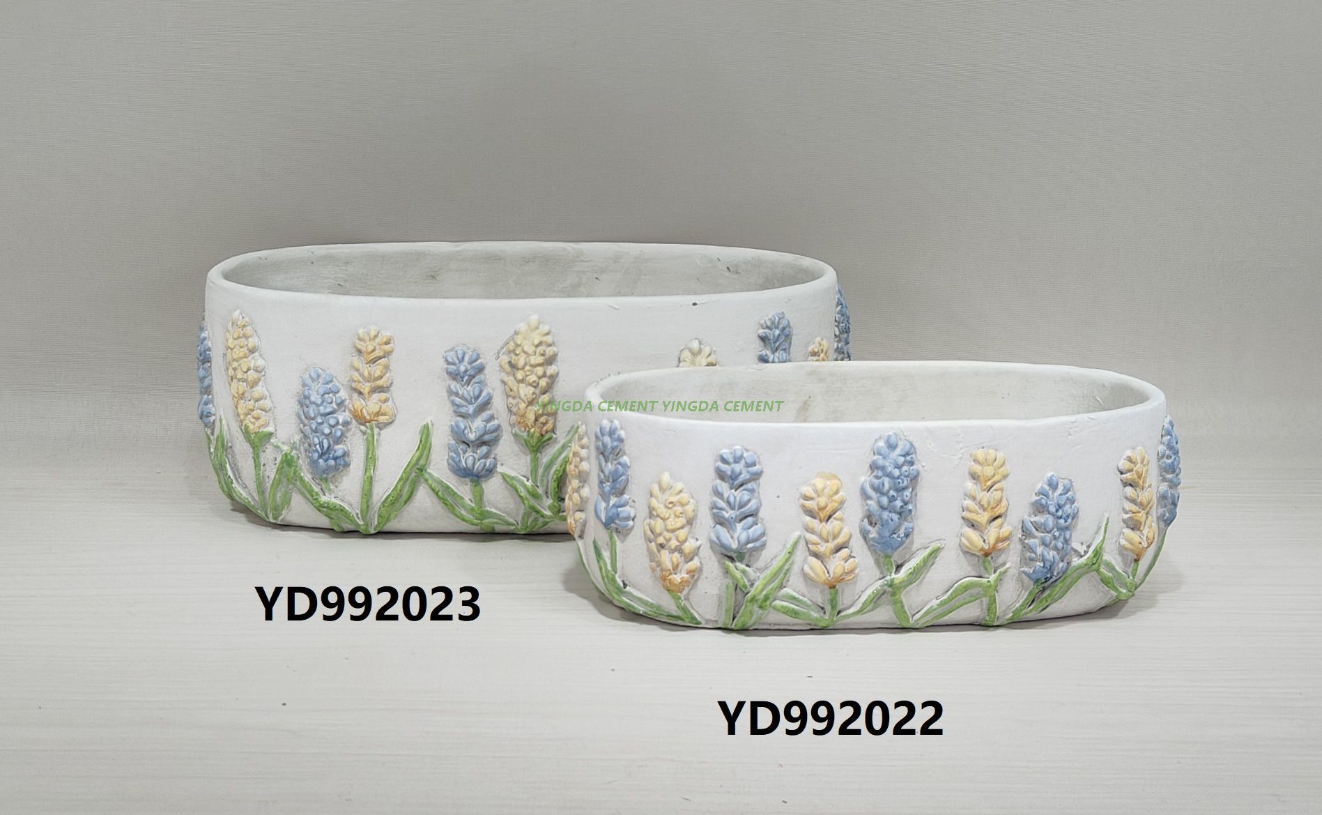 Custom Size Logo Nordic Puffed Ridge Concrete Cement Planter Plant Flower Succulent Cactus Pots