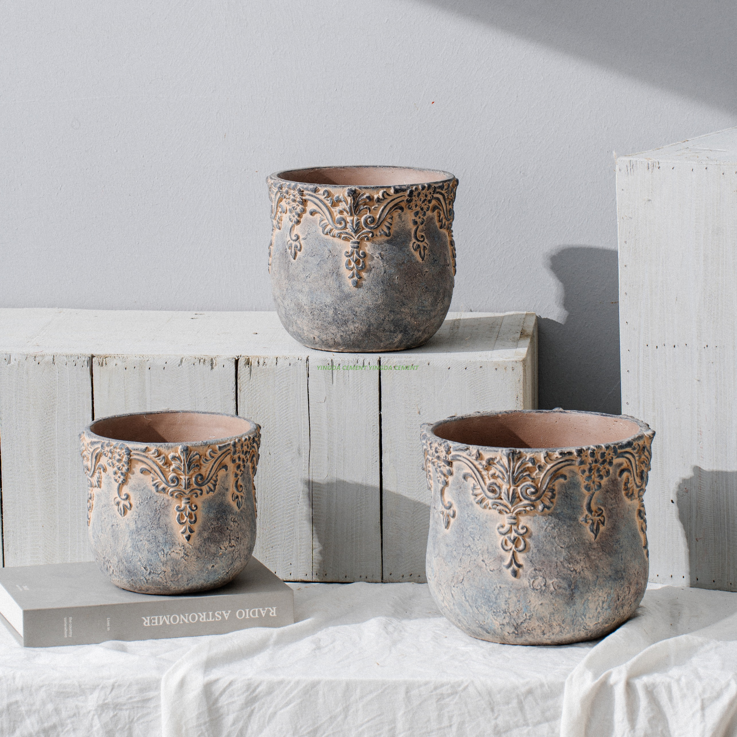 High Quality Artificial Planting Succulent Flower Pot Colorful Nordic Decor Bonsai Garden Cement Pot