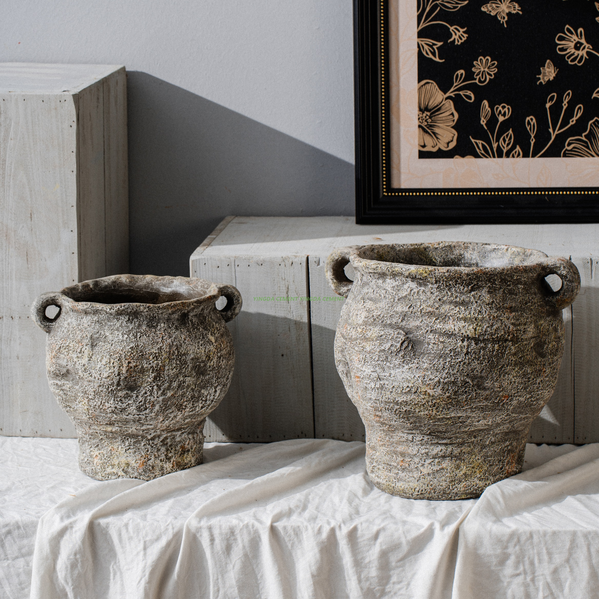 Hand Painted Concrete PlanterSucculent Planter Pot with Drainage or Without for Modern Home Decor