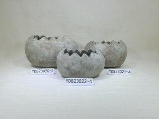 Egg Shape Cream Oval Concrete Planter Pots