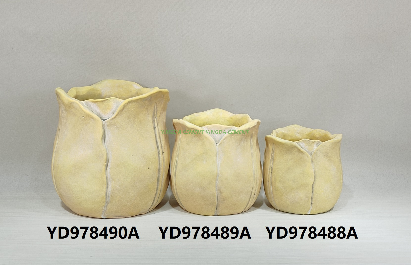 Cement Tulip-shaped Planter Garden Home Decoration Cement flower pot