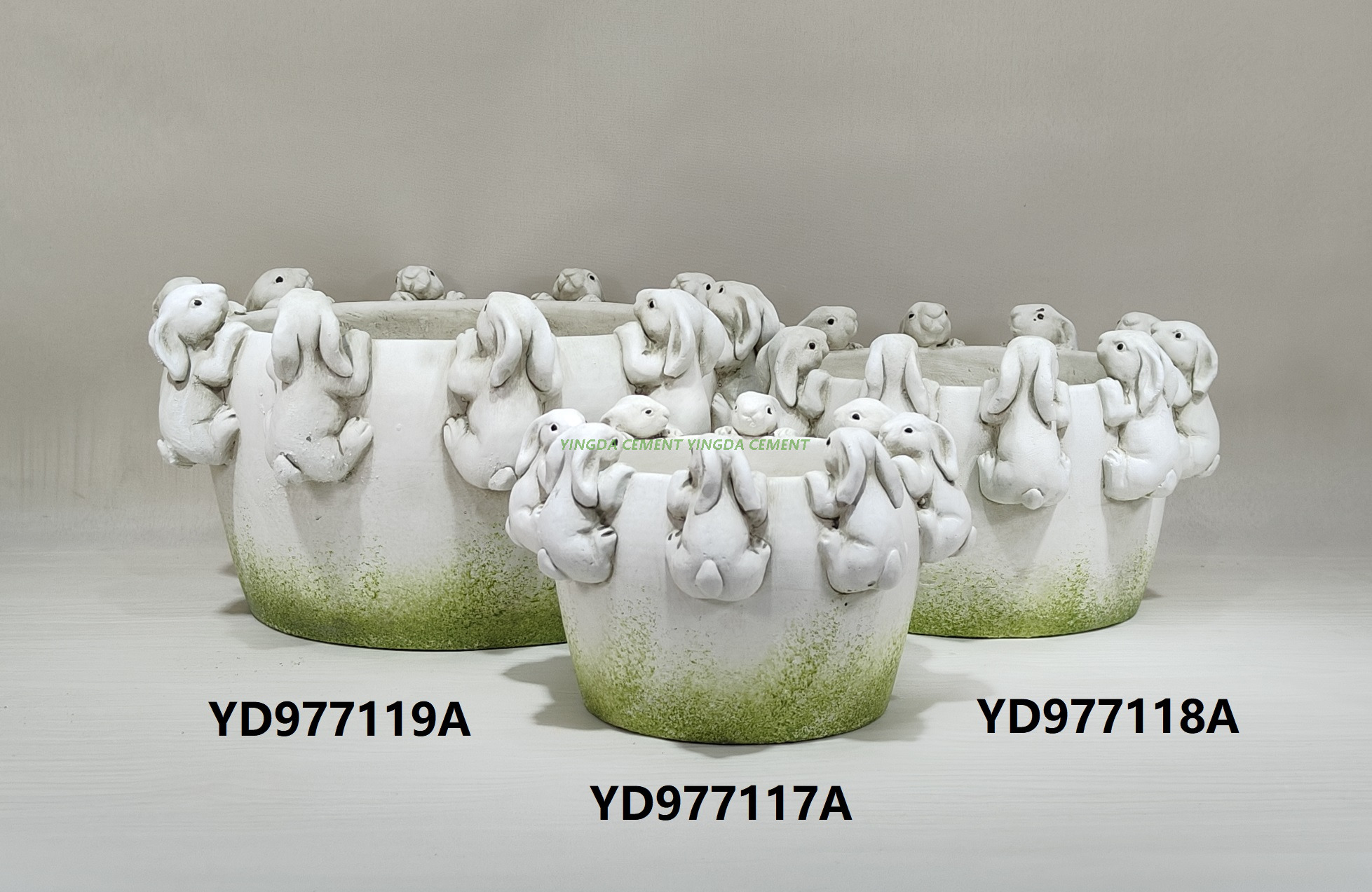 Cement Cute Bunny Planter Pots Animal Succulent Planter Decor Garden Pots Cement Shaped Statue Balcony Patio Rabbit Flower Pot