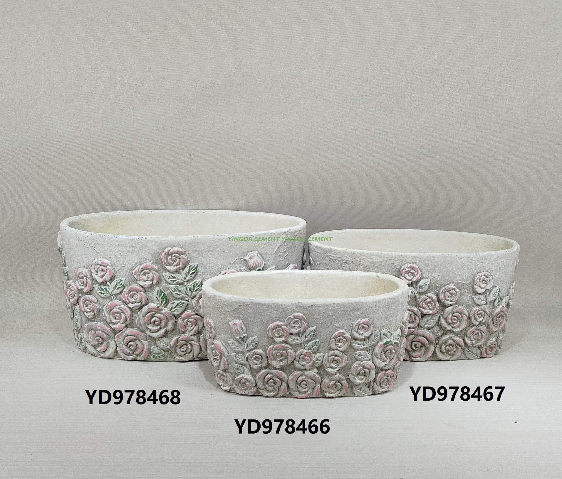 Vintage Metal Oval Planters Rustic Pastoral Flower Pot Shabby Chic Flower Container