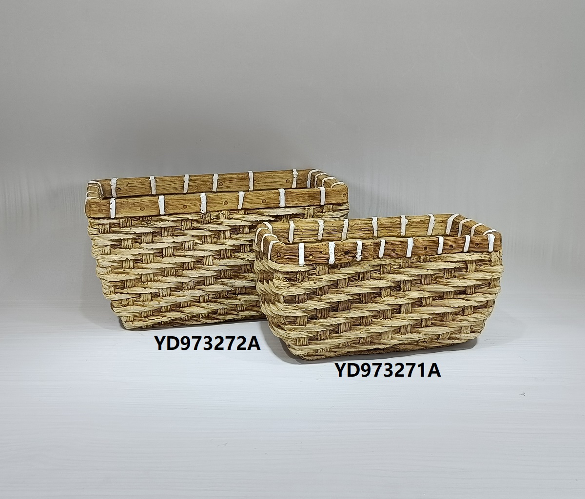 Rustic style indoor outdoor decoration tabletop balcony planter pot cement rectangle garden flower pots