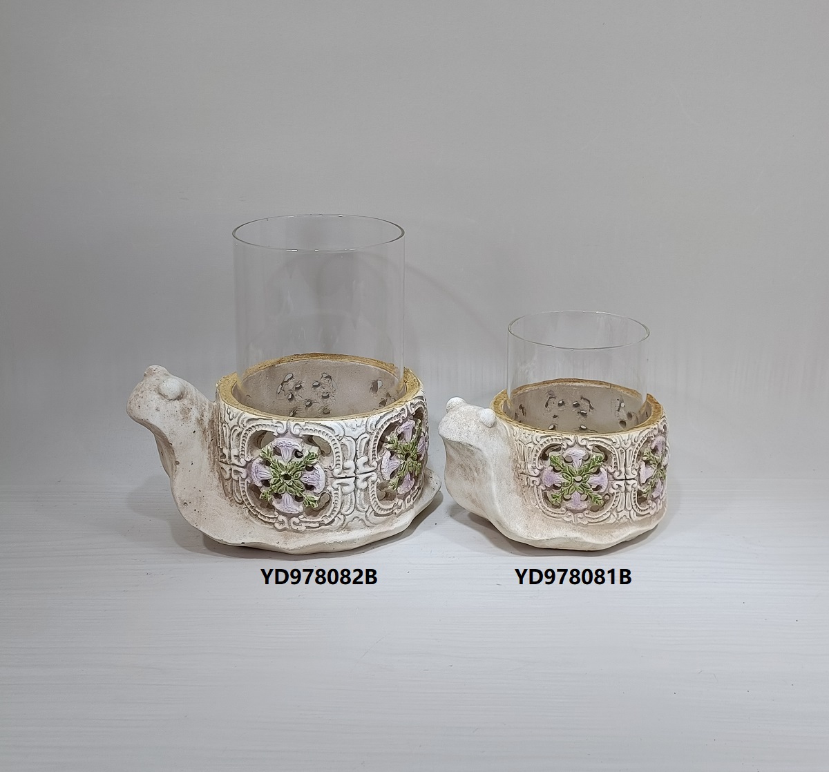 New arrival animal shape unique cement candlestick living room table decoration glass candle holder