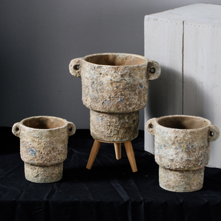 New product antique garden decoration indoor outdoor succulent pot cement plant flower pots for home