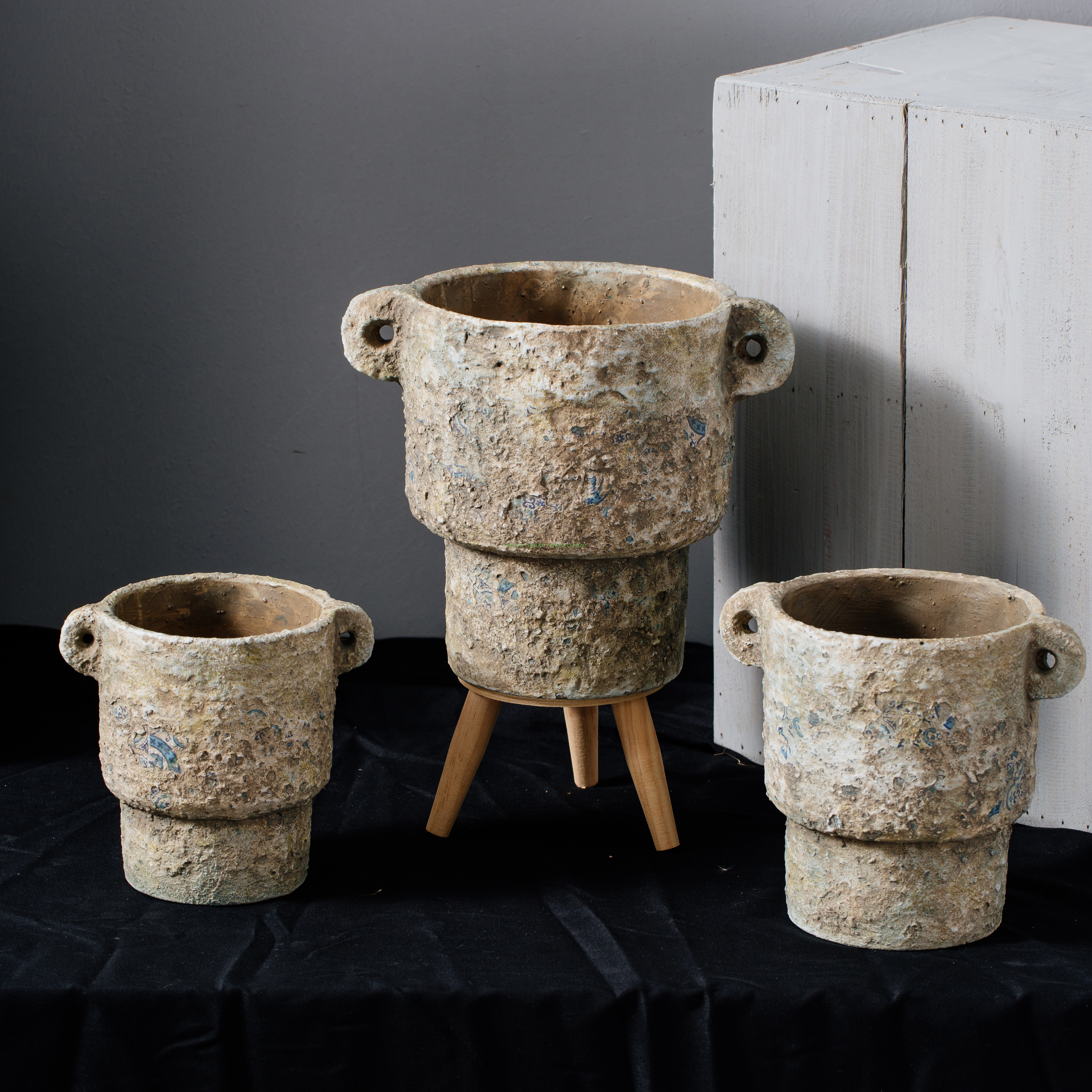 New product antique garden decoration indoor outdoor succulent pot cement plant flower pots for home