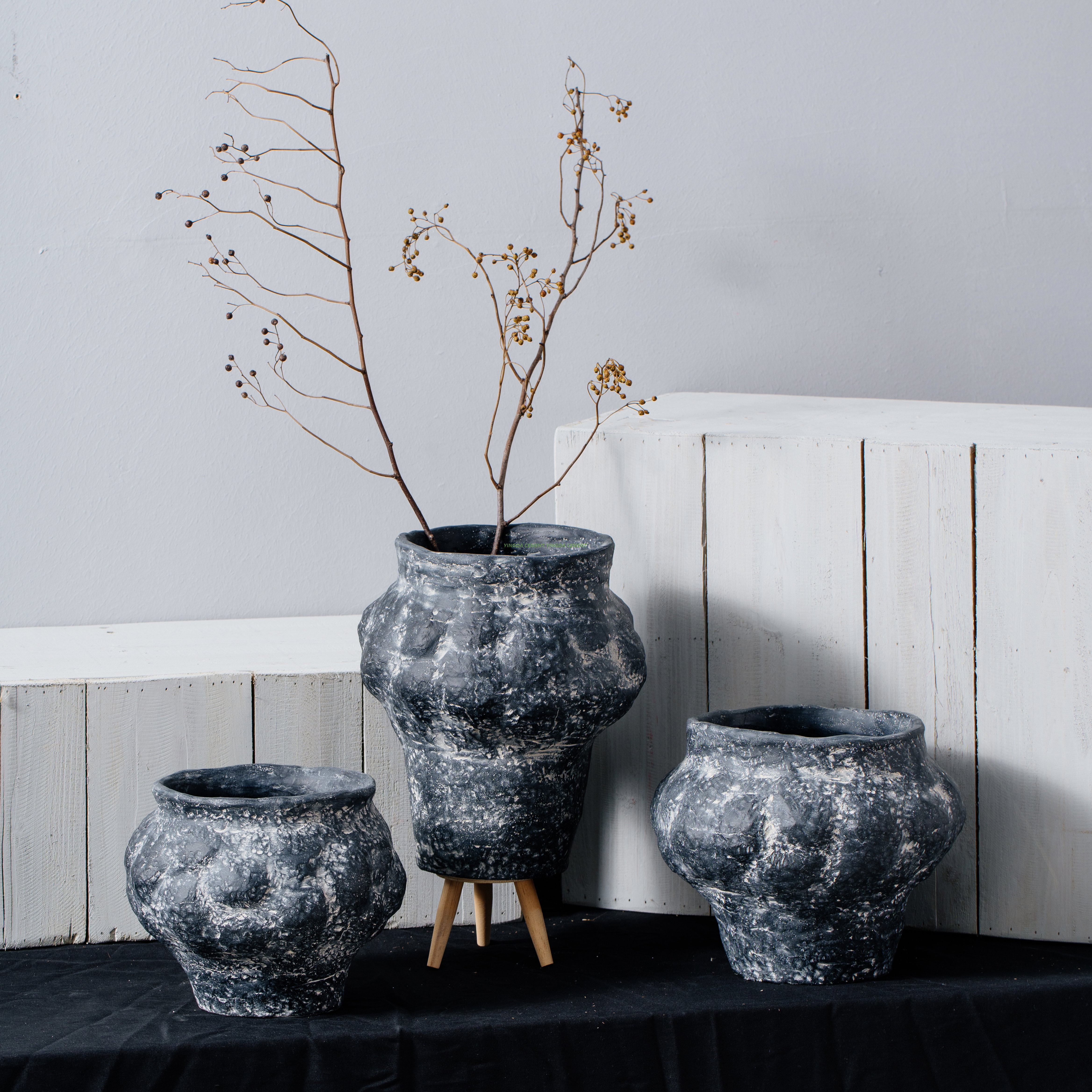 Modern design cement flowerpot concrete plant pots manufacturer flower pot for home garden