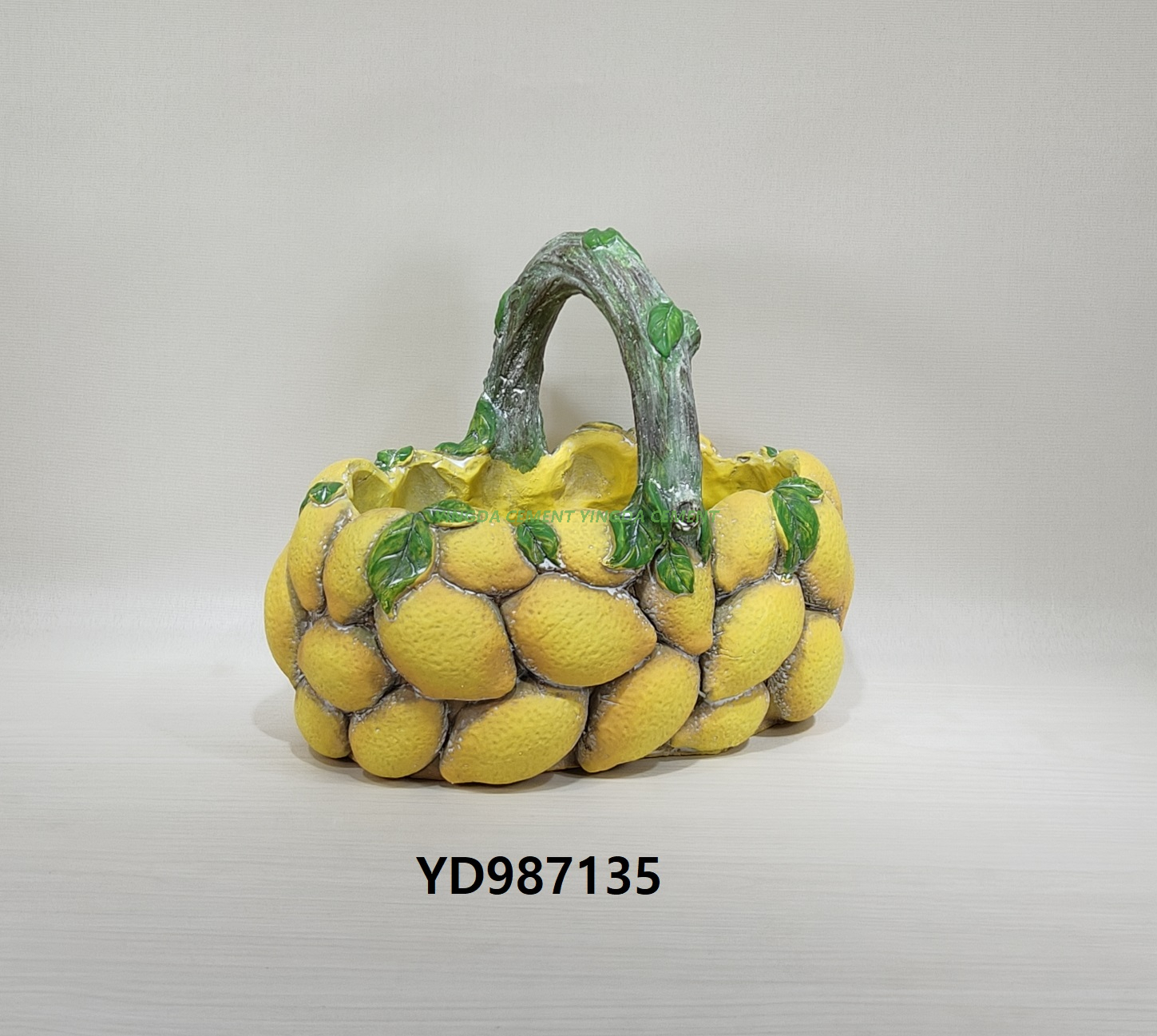 Lemon Flower Pot Home Decor Cement Fruit Vase for Fruit Collections Knick-Knack