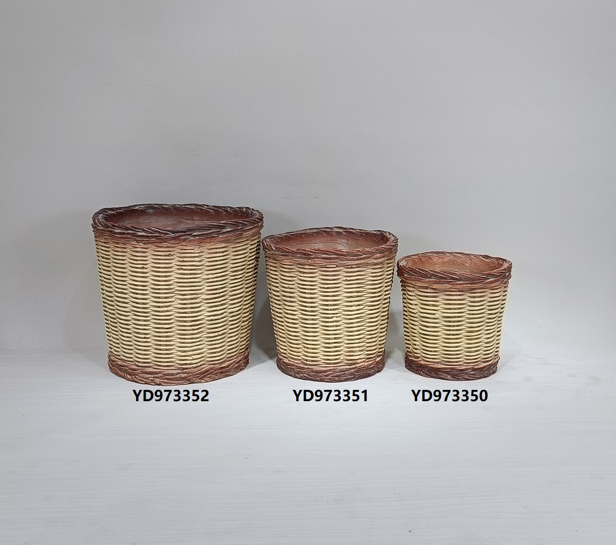 unique woven basket design succulent flowerpot home decoration cement pots planters
