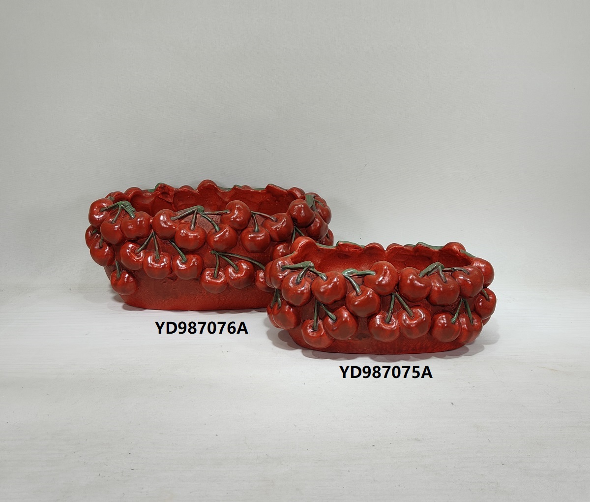 Factory directly sale fruits design cherry cement pot for home decor