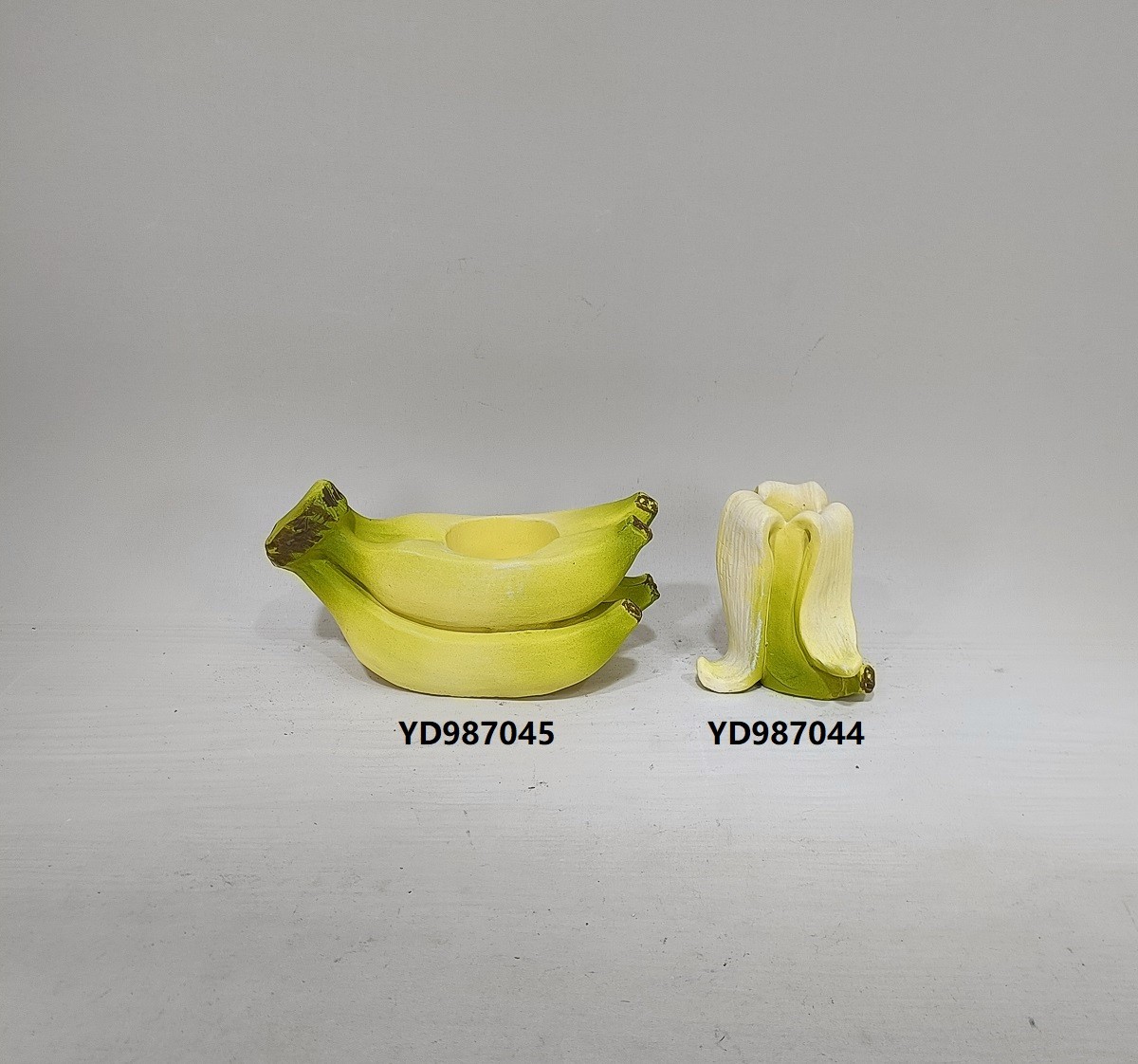  Embossed modern cement candle holder fruits design Banana shape candle holder