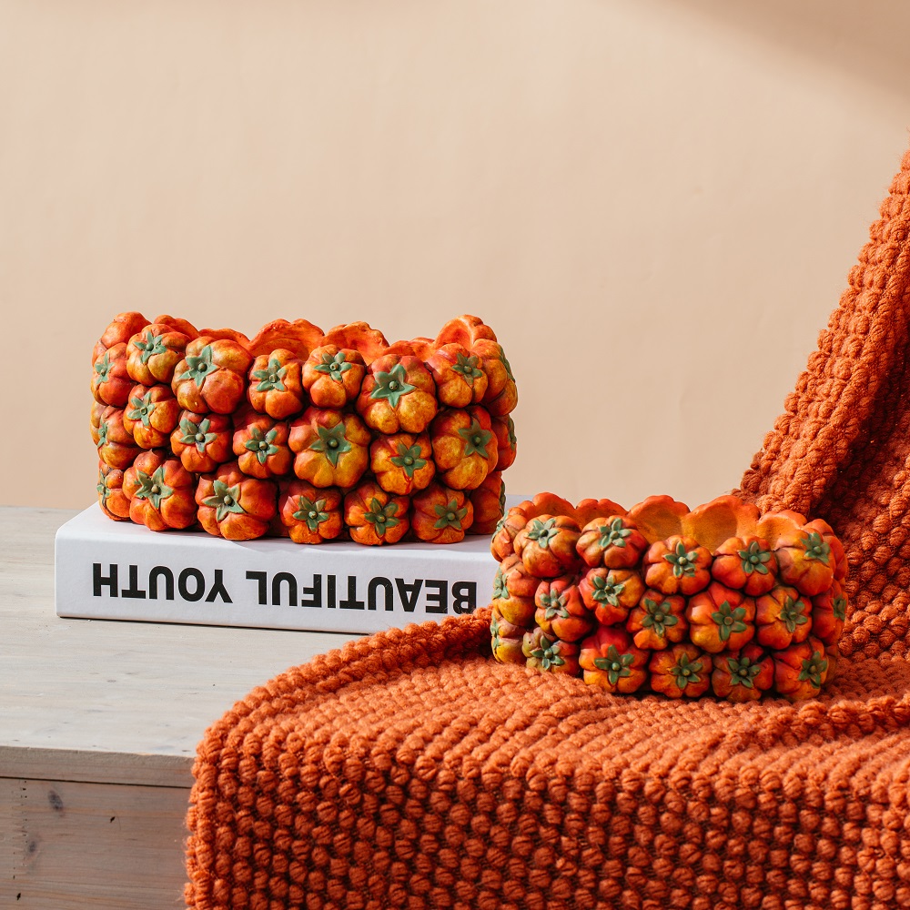 Vegetable Design Tomato Shape oval Flower Pot Embossed Modern Cement Garden Pot 