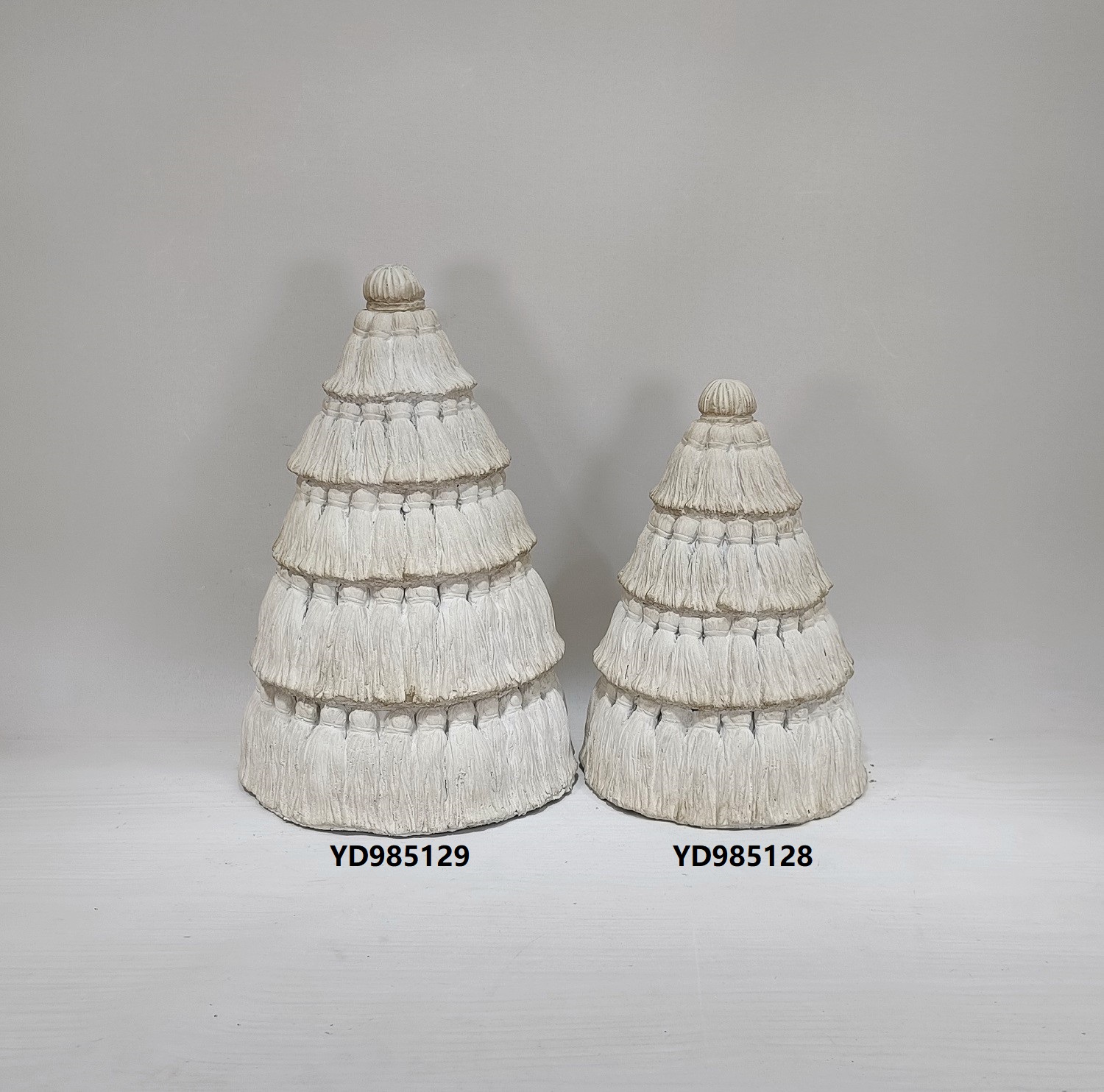 New arrival modern home tabletop decorative handmade matte cement christmas tree decoration