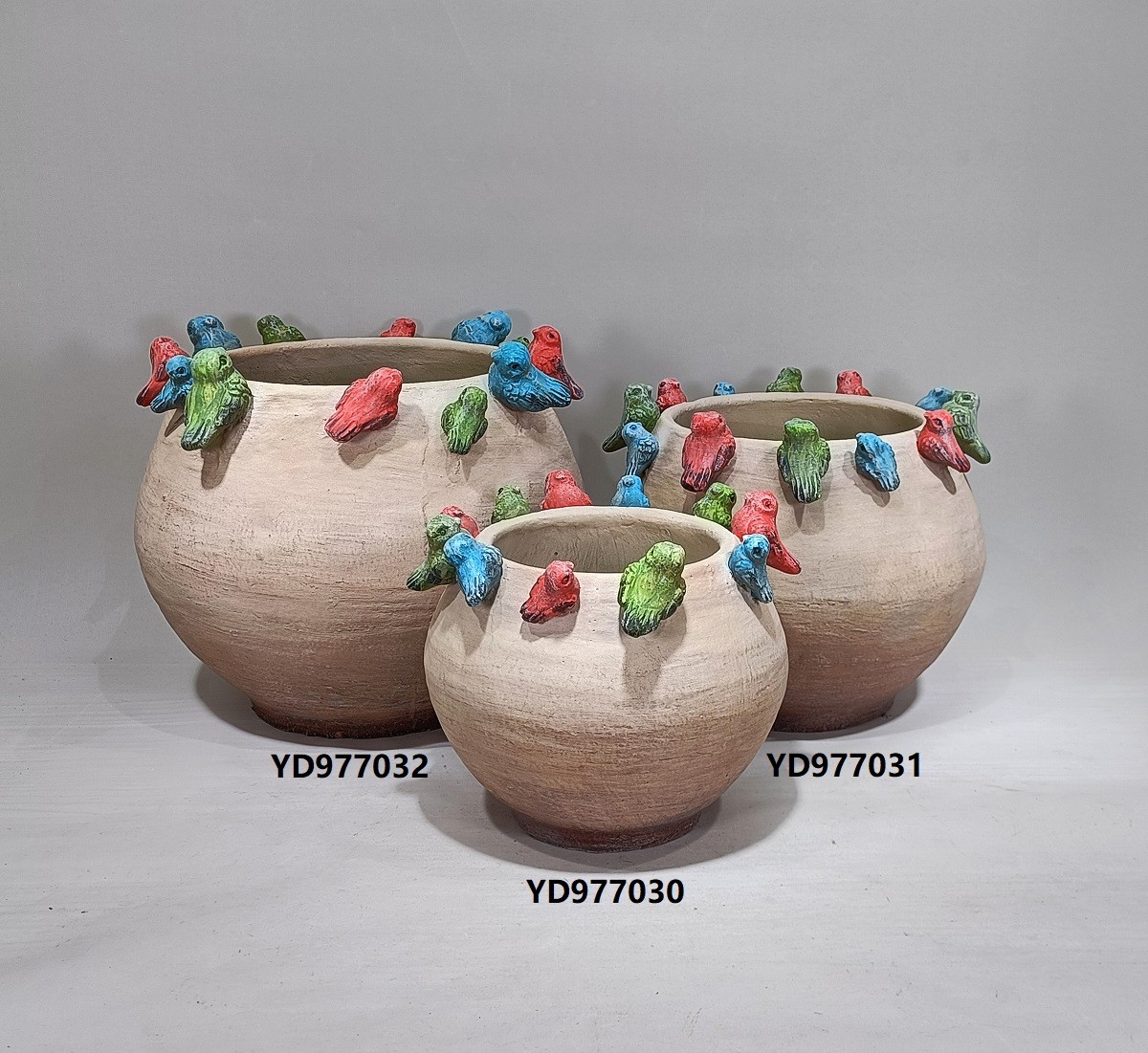 Many Birds embosses design modern decorative garden pot cement flower pot