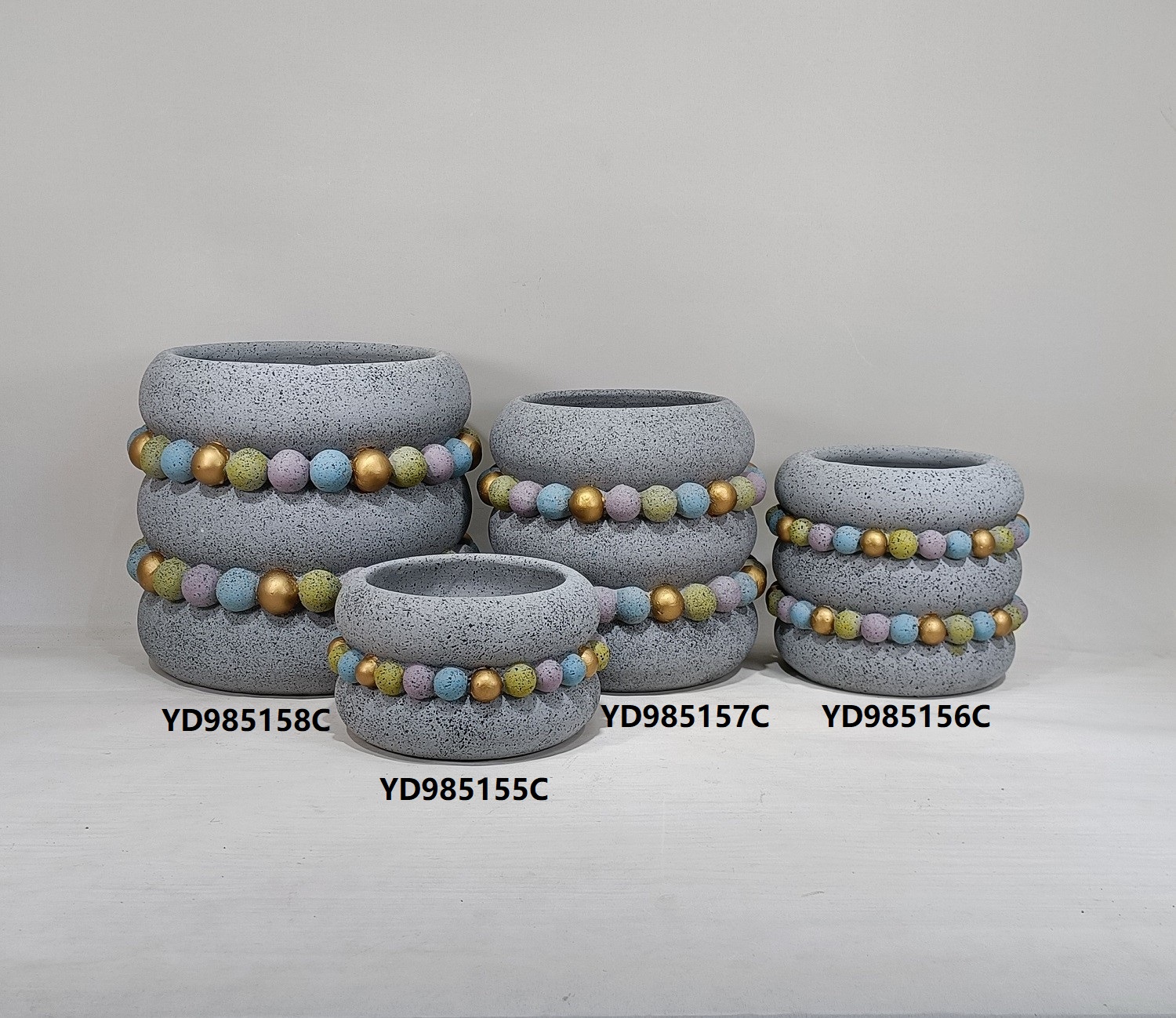 Dot embossed design luxury concrete flower pot for christmas decoration pot cement flower pot