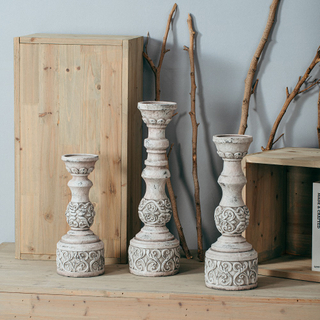 Customizable size wholesale candle stand concrete candlestick cement candle holder for home decor