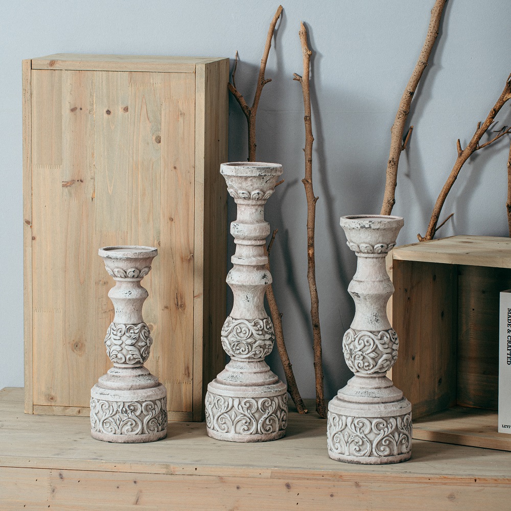 Customizable size wholesale candle stand concrete candlestick cement candle holder for home decor