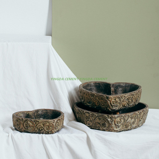 High Quality Cheap Custom Desktop Decoration Ornaments Cement Dish Plate for Home Decor