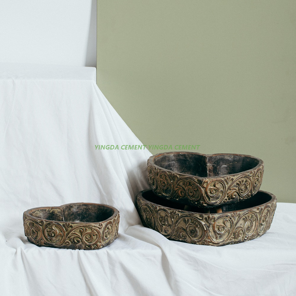High Quality Cheap Custom Desktop Decoration Ornaments Cement Dish Plate for Home Decor