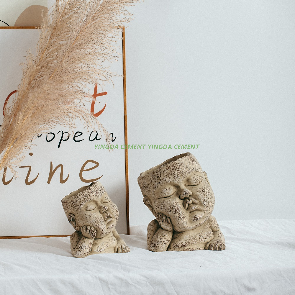 Wholesale Creative Design Matte Face Flower Pot Home Decorative Cement Succulent Planter Pot