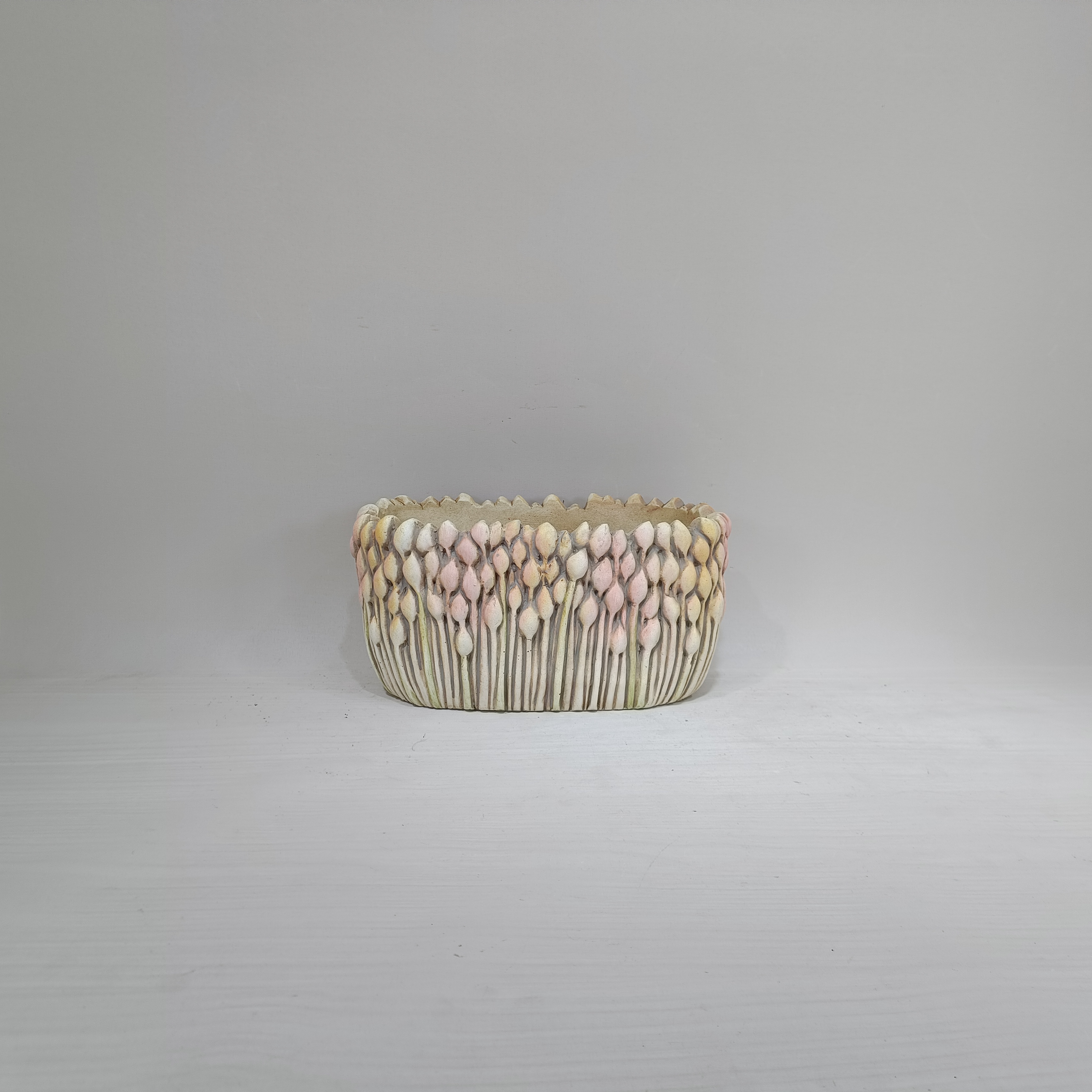 Creative emboss design succulent planters container green concrete flower pot molds cement pot