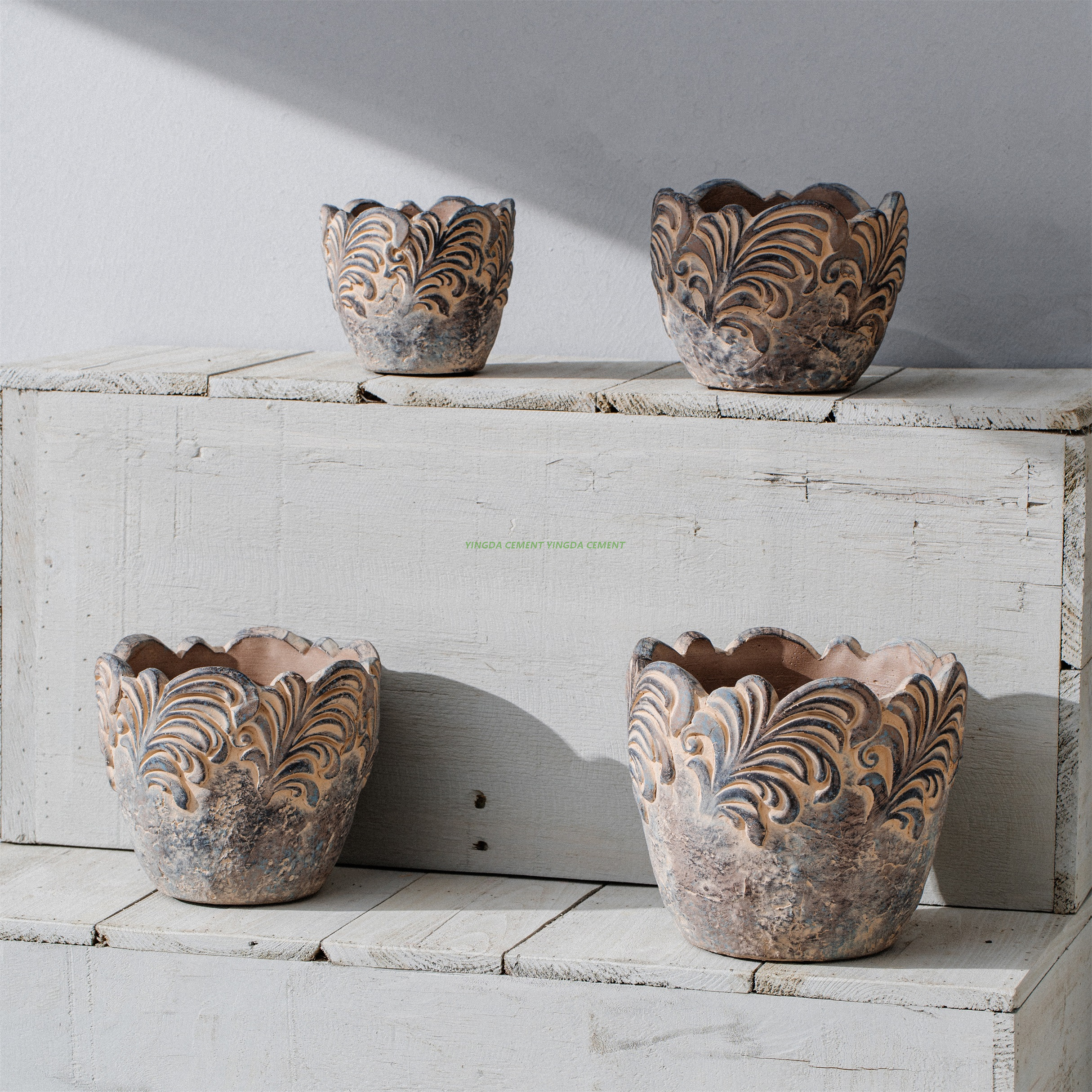 Durable Simple Fleshy Cement Small Potted Plant Pot for Creative Customizable Indoor Use