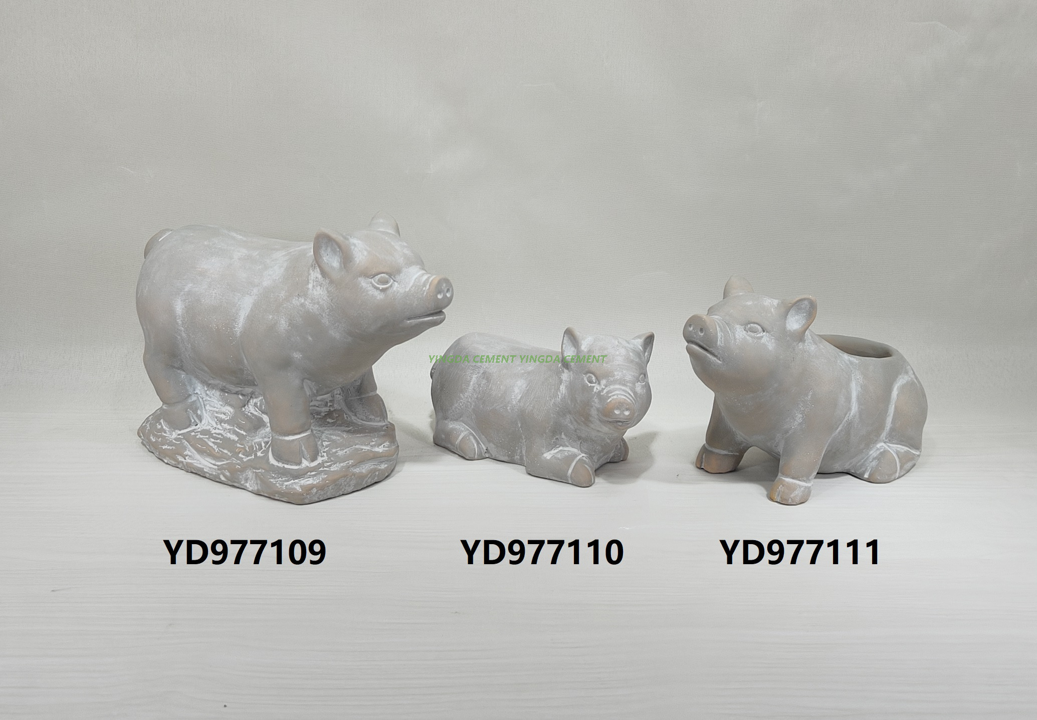 Cement Decor Pig Cement Animal Garden Statues