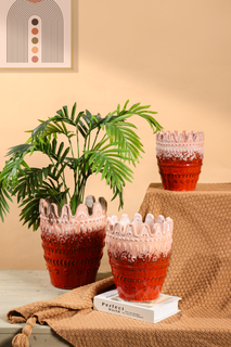 Modern Ceramic Flower Pot for Indoor Garden Simple Design Straight Phalaenopsis Green Aloe Fleshy Green Plant Home Nursery Use