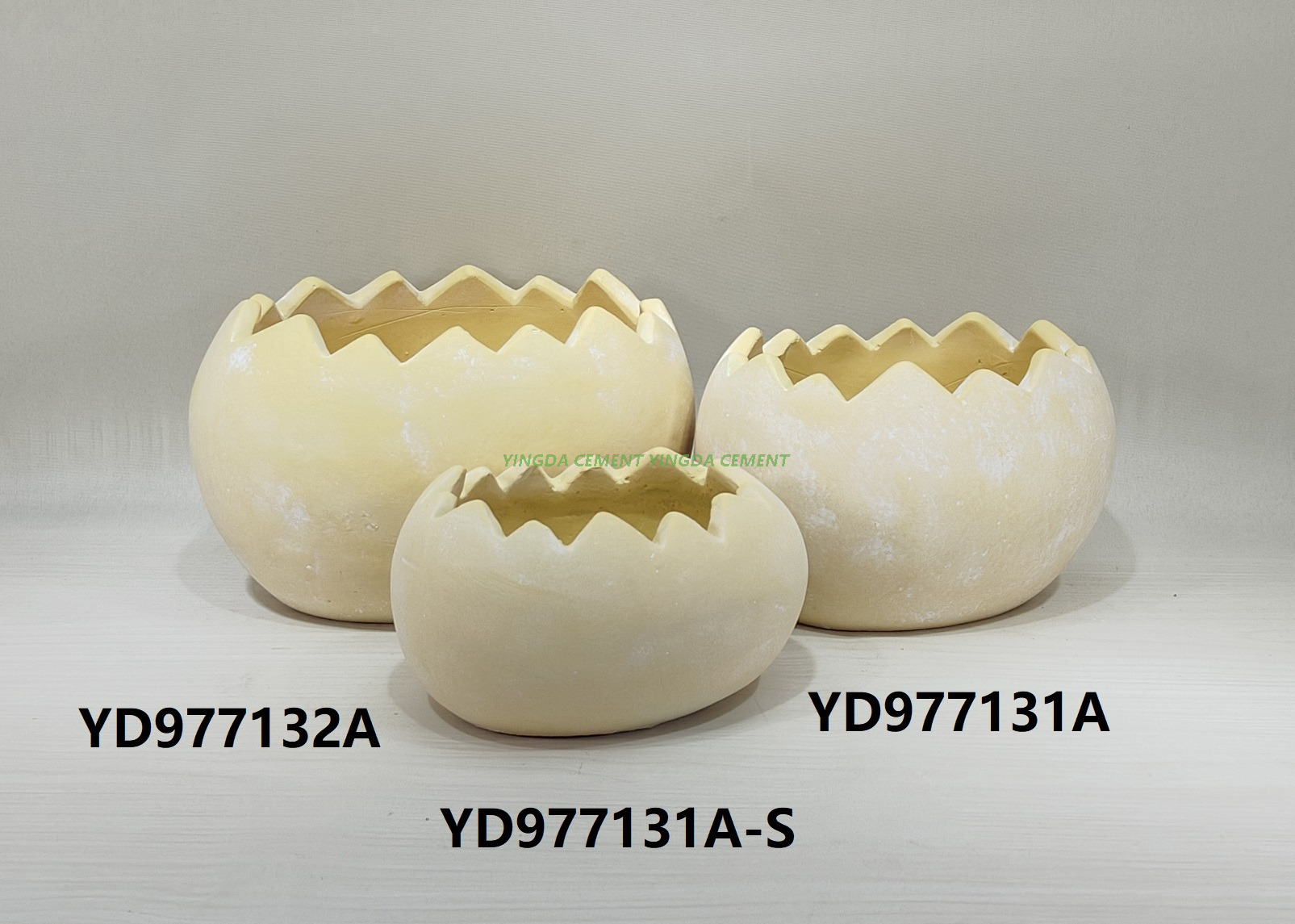 Wholesale Cement Flowerpot Green Plant Pot Egg Shape Cement Flower Pots