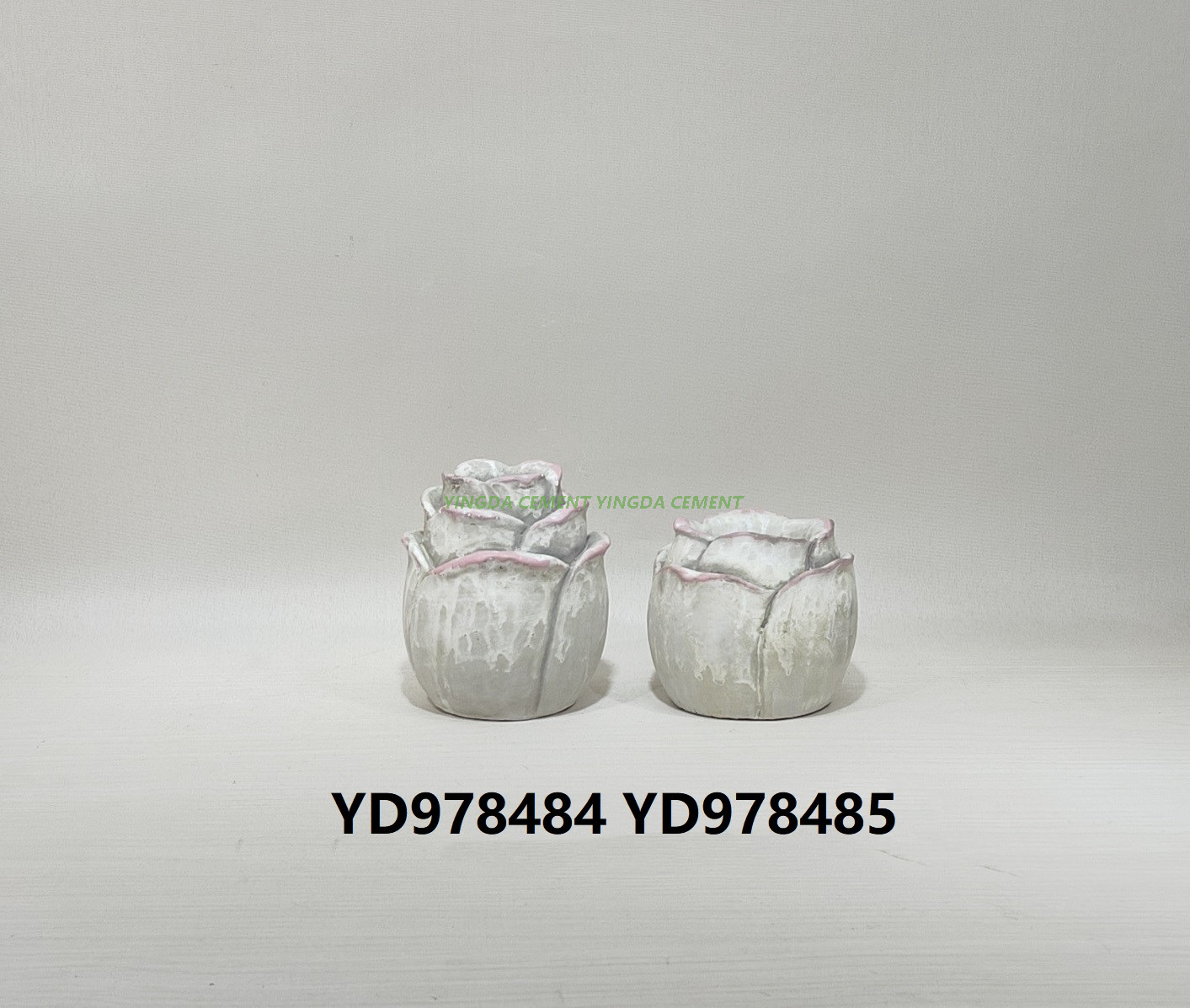 Modern Custom Concrete Candle Jars Holder Cement Rose Shape Candle Holder