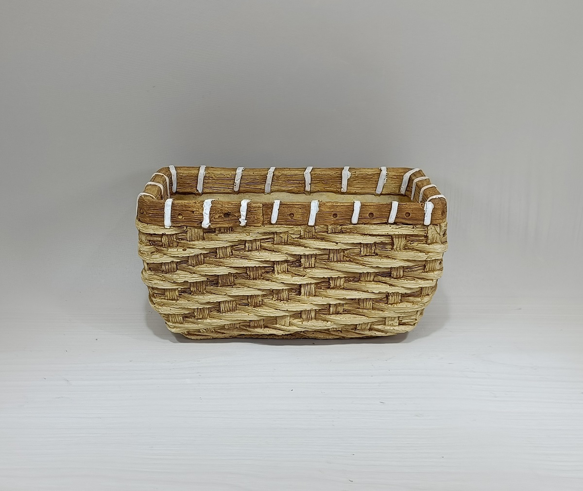 Rustic style indoor outdoor decoration tabletop balcony planter pot cement rectangle garden flower pots