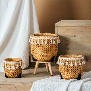 Creative rustic style cheap garden pot cement flower pots for balcony decorative