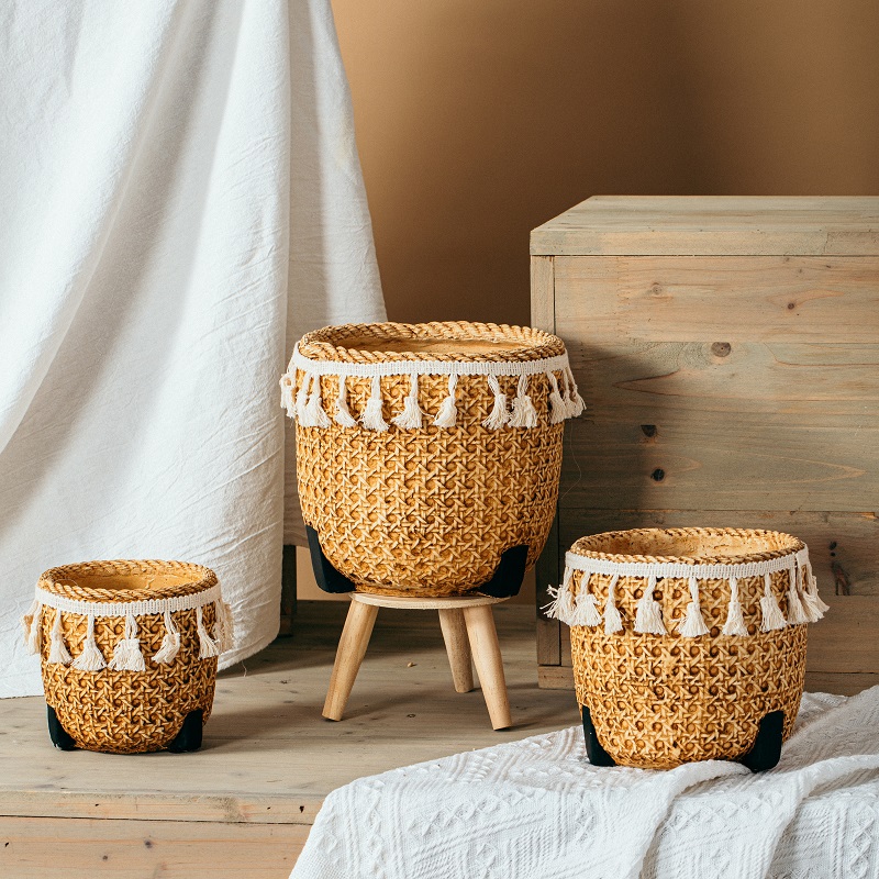 Creative rustic style cheap garden pot cement flower pots for balcony decorative