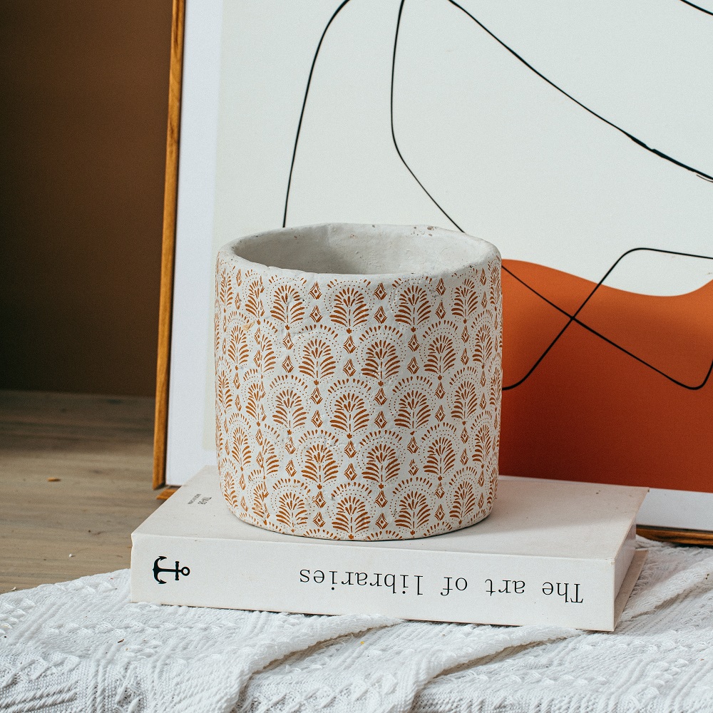 Nordic creative decal design matte modern cement flower pot balcony tabletop plant pots