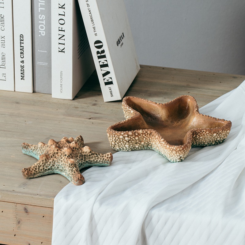 New design popular unique sea star shape modern decor cement decorations for home