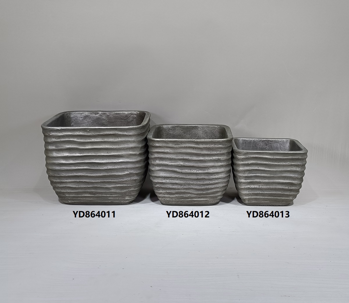 Pastoral style square shape terracotta clay plant pots matte cement pot for garden decor