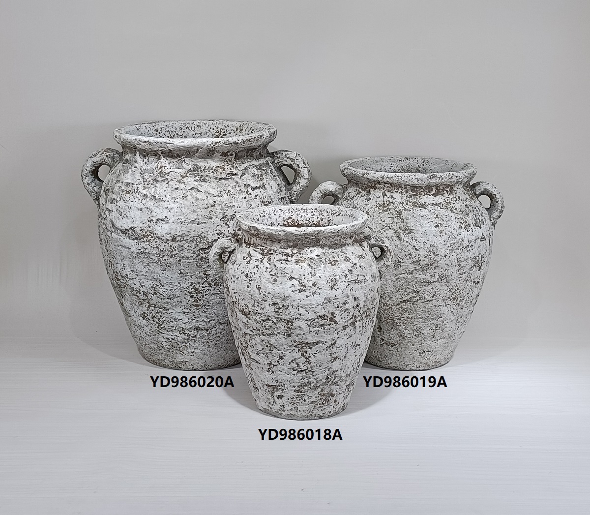 Vintage style large terracotta pottery vases home decor cement flower vase with handle