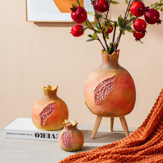 Embossed modern cement vase fruit design Pomegranate shape Concrete Vase