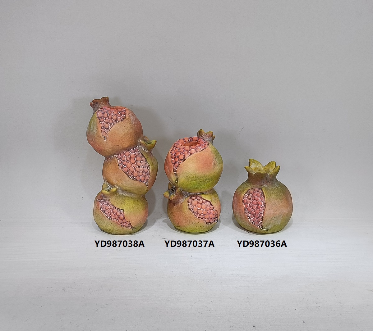  Embossed modern cement candle holder fruits design Pomegranate shape candle holder for gift crafts