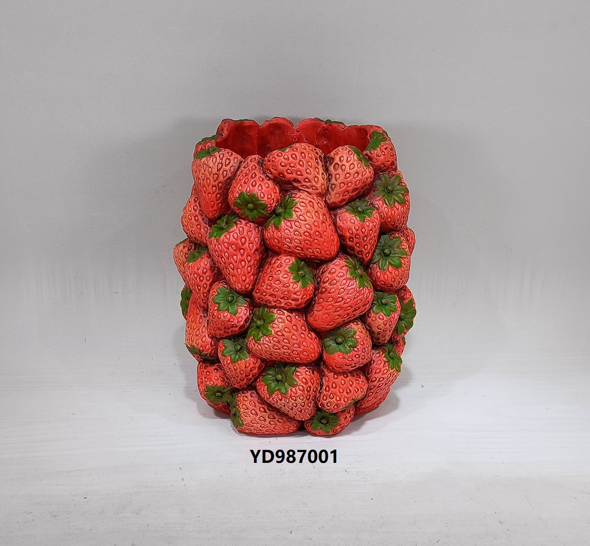 Embossed modern cement vase fruit design strawberry shape Concrete Vase