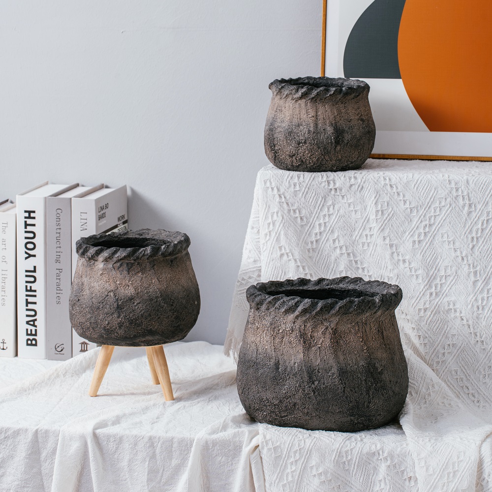 Hot selling custom color succulent plant pot indoor outdoor decoration cement flower pots