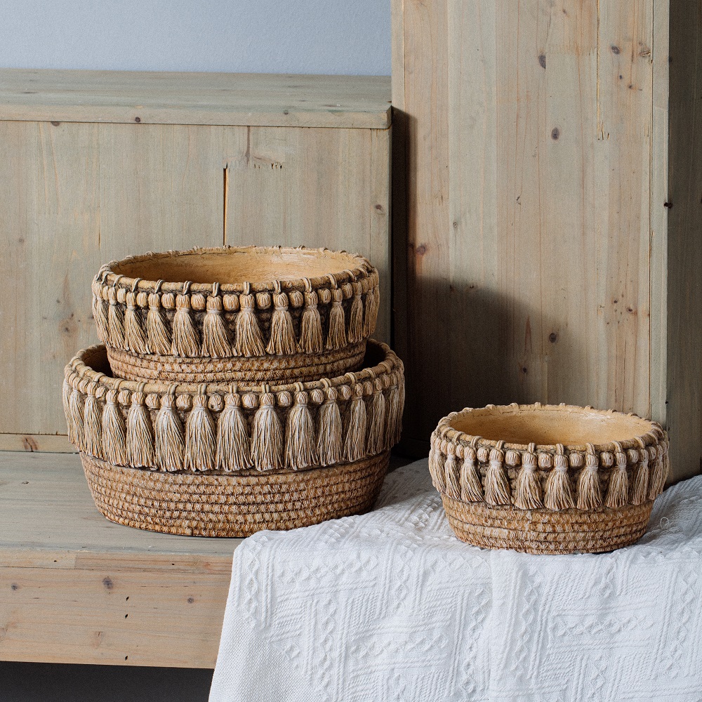 Retro garden decorative concrete succulent plant pots cement flower planter pot for garden decor